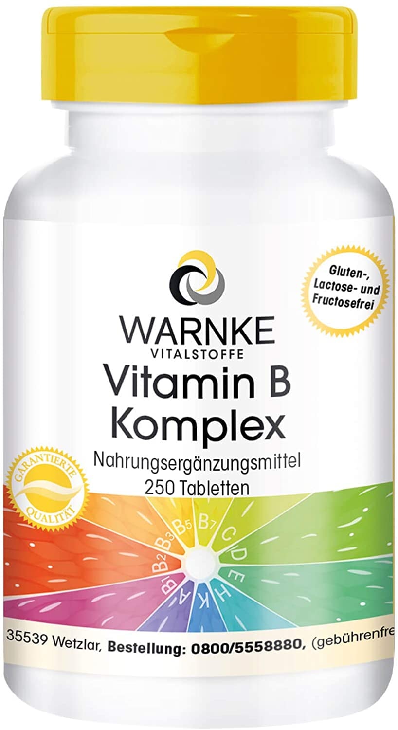 Produktbild von WARNKE VITALSTOFFE Vitamin B Komplex hochdosiert enthält alle B-Vitamine vegan 250 Tabletten Großpackung