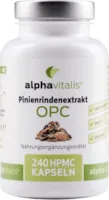 Produktbild von Bewertung alphavitalis 500 mg Pinienrindenextrakt Kapseln mit OPC natürliches Vitamin C ohne Magnesiumstearat laborgeprüft 240 Kapseln vegan & hochdosiert