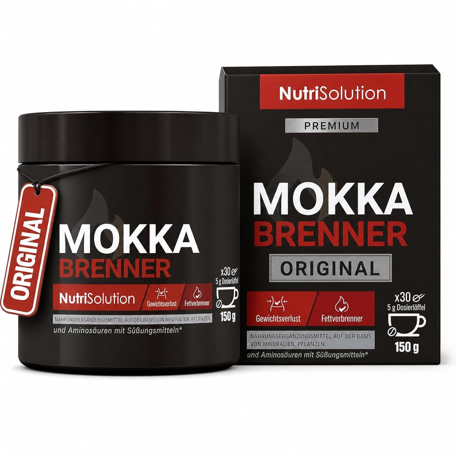 Produktbild von Bewertung NutriSolution Moka Brenner Premium-Slimming-Kaffee, leistungsstarker Fettverbrenner, 100% natürliche Inhaltsstoffe, vegan, glutenfrei, GMO-frei
