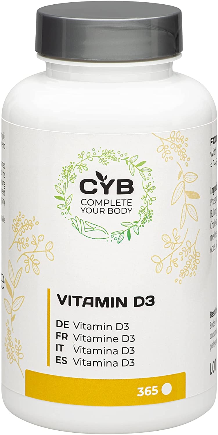 Produktbild von CYB Vitamin D3 2000 I.E. – 50 µg D3 – Vegetarisch – 1 x 365 Tabletten