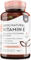 nutravita Vitamin E 400IU D-Alpha Tocopherol 100% natürliches Vitamin E 90 vegane Kapseln hochabsorbierbar 3 Monatsvorrat schützt die Zellen vor oxidativem Stress Hergestellt von Nutravita