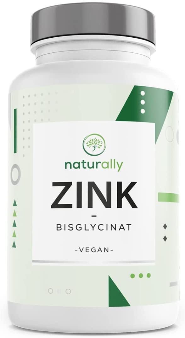 Produktbild von naturally Zink Tabletten Hochdosiert 365 Tabletten Jahresvorrat mit 25 mg Zink pro Tablette Zinc Supplement laborgeprüft, ohne Zusätze, vegan hergestellt in DE