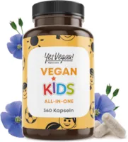 Produktbild von Bewertung Yes Vegan Kinder Vitamine All-in-One 360 Kapseln Jahresvorrat Vitamin B12+D3+K2+B2+B6+B9 Folsäure + Zink + Eisen + Selen + Natrium + Kalium + Jod - Vitamine Kinder - Multivitamin Kinder