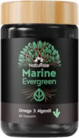 Produktbild von Bewertung NatuRise Marine Evergreen Omega 3 Algenöl 60 Kapseln 804mg DHA & EPA Neue Rezeptur Laborgeprüft Triglycerid-Form Ohne Carrageen UV-Glas