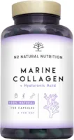 Produktbild von Bewertung N2 NATURAL NUTRITION Kollagen Hyaluronsäure Kapseln hochdosiert mit Vitamin C Magnesium | 150 Kapseln Glutenfrei für 75 Tage | Marine Kollagen PEPTAN Typ 1 für Haut, Haare und Gelenke | EU | CE | N2 Natural Nutrition