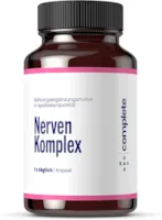 Produktbild von Med Complete NERVEN KOMPLEX - Vitamin B Kapseln hochdosiert, entwickelt von Apothekern mit B12 Biotin Pflanzen-Extrakten und Magnesium, bei Stress und schlechtem Schlaf, Schlafstörung, ohne Zusätze