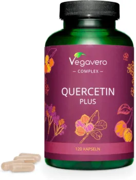 Produktbild von Bewertung Vegavero Quercetin Bromelain Komplex HOCHDOSIERT mit Vitamin C Holunder Immunsystem stärken magensaftresistente DRCaps Laborgeprüft Vegan Ohne Zusatzstoffe Deutsche Produktion Vegavero