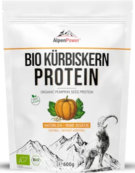 Produktbild von Bewertung AlpenPower BIO KÜRBISKERNPROTEIN aus Österreich 600g 100% reines Kürbiskernprotein ohne Zusatzstoffe I Vegan & Low Carb I Hochwertiges Eiweißpuvler I Vielseitig anwendbar