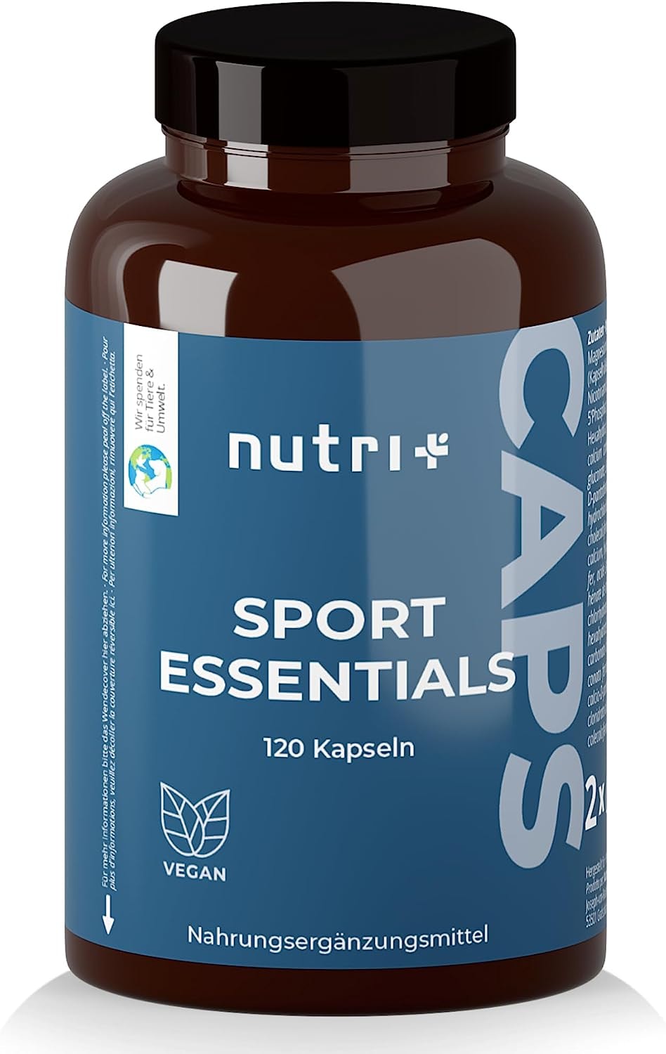 Produktbild von Bewertung nutri Sport Essentials A-Z Complete für Sportler 15 Vitamine Mineralien Aminosäuren Antioxidantien 120 pflanzliche Kapseln mit Vitamin C, D3, Zink Daily Vitamins Fitness