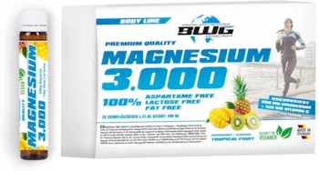Bodyworldgroup - BWG Magnesium 3000 Hochdosiert & Vegan, Magnesiumcitrat Liquid, schnell verfügbar & hoch bioaktiv, plus Vitamin C, Mineralstoff trägt zur harmonischen Muskelfunktion bei, 20 Ampullen a' 25 ml