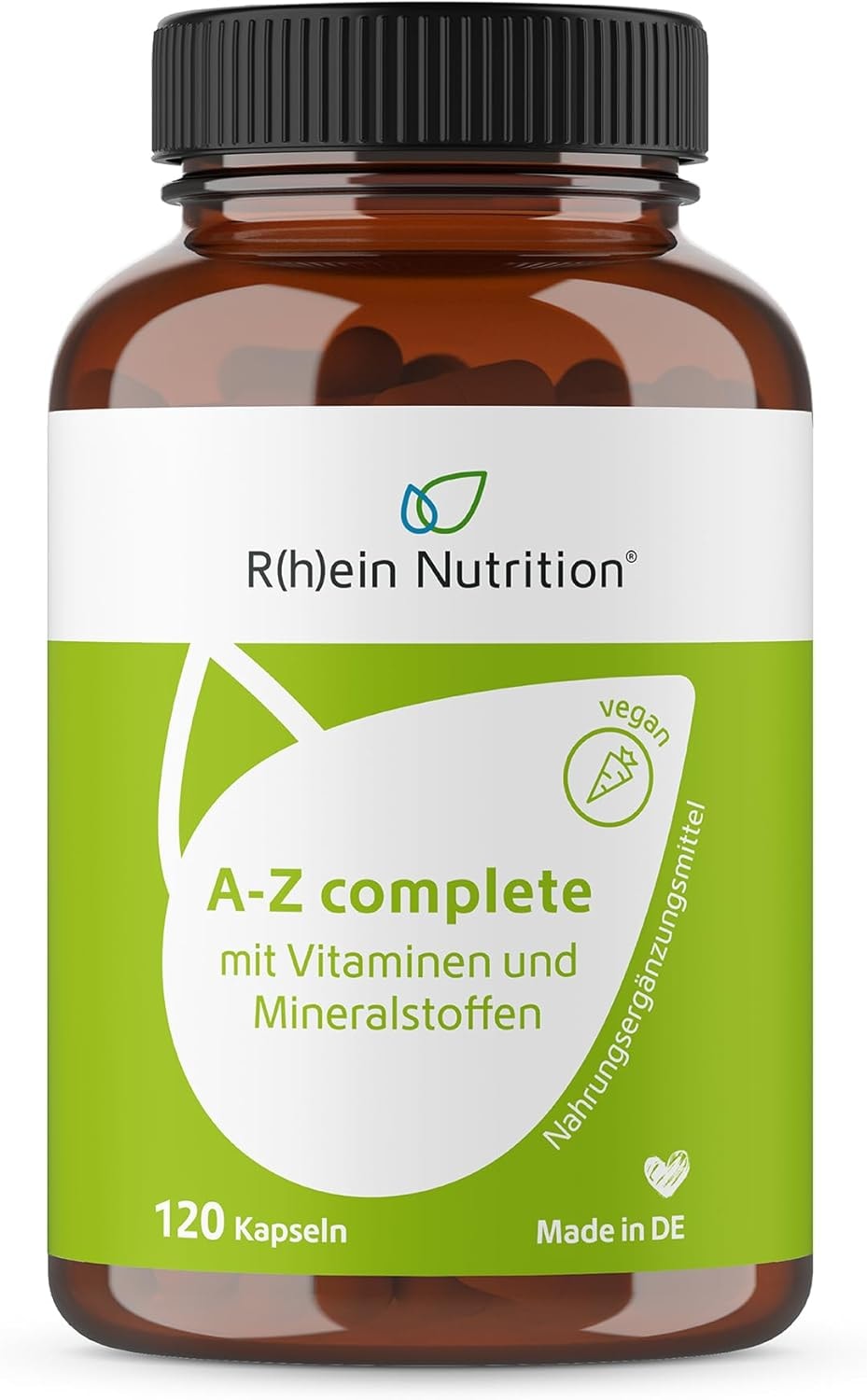 Produktbild von Bewertung R(h)ein Nutrition A-Z Complete Multivitamin Kapseln Hochdosiert Mineralien 120 Kapseln Zink Vitamin B Komplex Magnesium