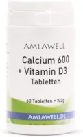 Produktbild von Karl Minck - AMLAWELL Calcium 600 + Vitamin D3 Tabletten – 60 vegane Kalzium Tabletten mit Vitamin D3 (Tagesdosis 600 mg Kalzium und 5 μg Vitamin D)