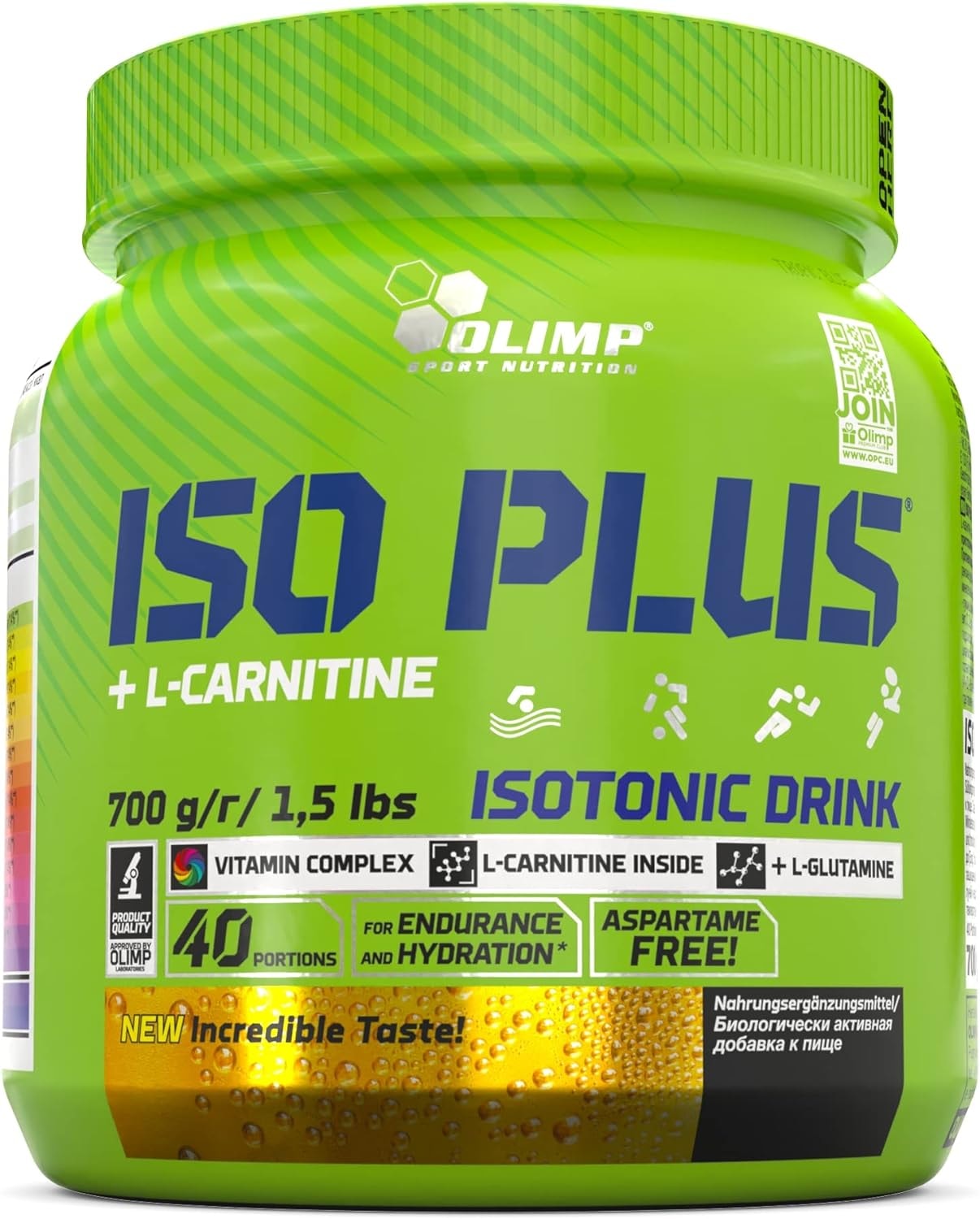 Produktbild von Bewertung OLIMP SPORT NUTRITION Iso Plus Powder Tropic Blue 1er Pack 700 g Dose