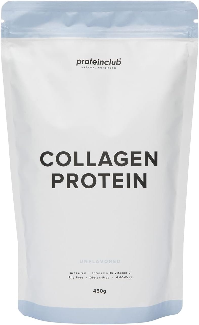 Produktbild von Bewertung proteinclub Collagen Protein Hydrolysat Pulver - Kollagen aus Weidehaltung mit Vitamin C Geschmacksneutral 450g