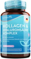 Produktbild von nutravita Hyaluronsäure Kollagen Hochdosiert Komplex 180 Kapseln Mit 7 zugesetzten Vitaminen Biotin, Vitamin C & Selen und mehr - Laborgeprüft ohne Zusätze - In Deutschland Hergestellt von Nutravita
