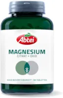 Produktbild von Abtei Nature & Science Magnesium – Magnesiumcitrat und Oxid mit hoher Bioverfügbarkeit – 400 mg je Tagesdosis - laborgeprüft, hochdosiert und vegan, 180 Tabletten