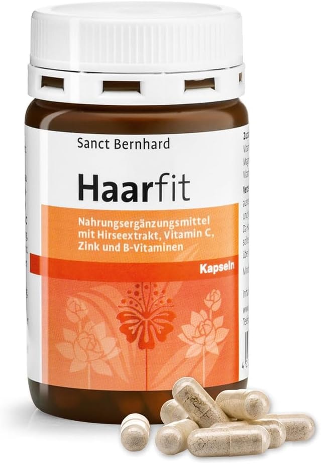 Produktbild von Bewertung Sanct Bernhard Haarfit-Kapseln mit Goldhirseextrakt Biotin, Zink & Pantothensäure 120 Kapseln