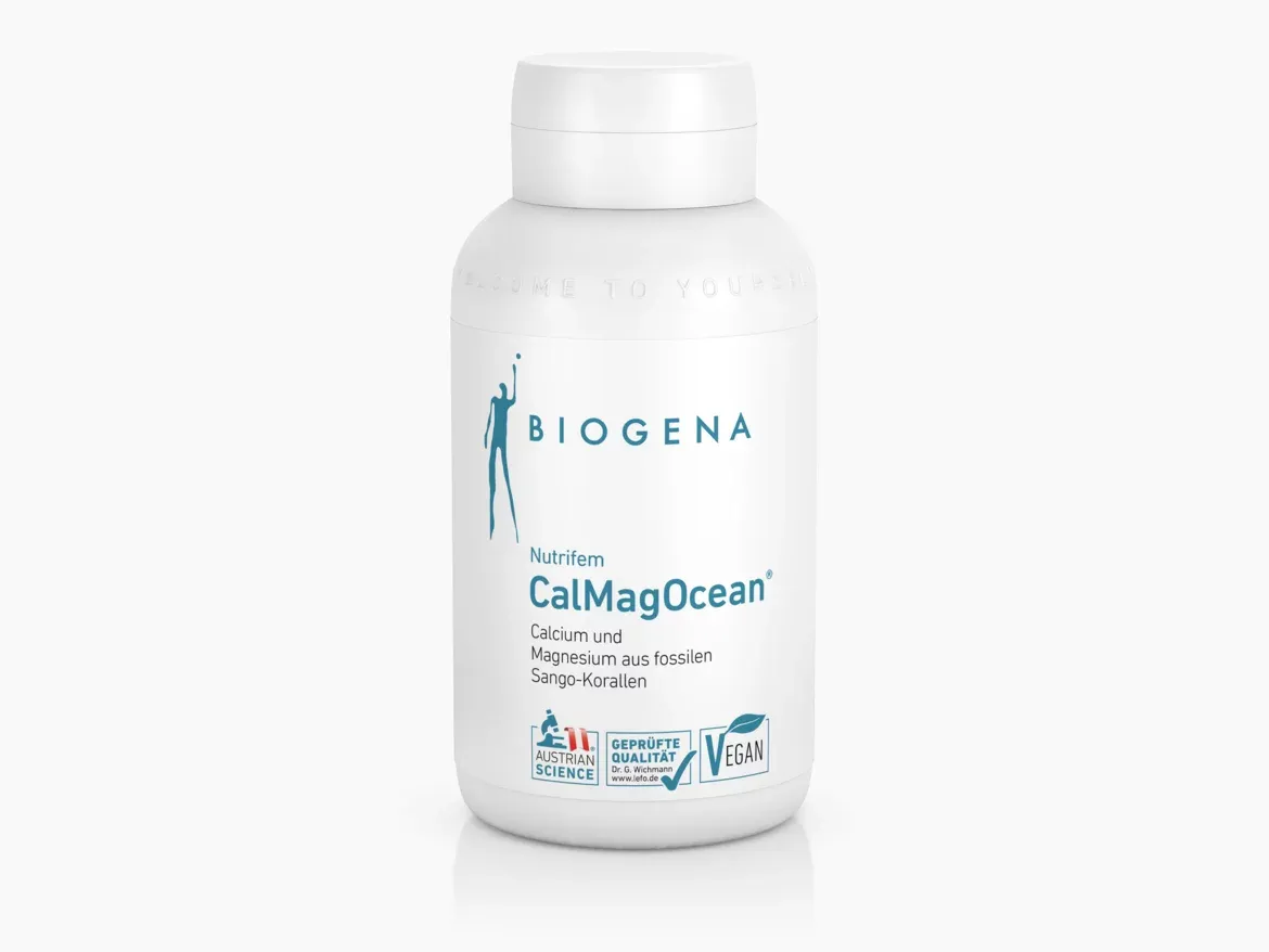 Produktbild von Bewertung BIOGENA Nutrifem CalMagOcean Calcium und Magnesium aus fossilen Sango-Korallen