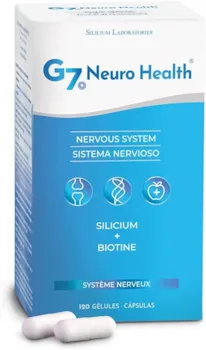 Produktbild von G7 Neuro Health. Silizium hochdosiert und Biotin Kapseln mit Magnesium. Multivitaminkomplex für Konzentration und Gedächtnis. Kollagen erhöht. 120 Biotin und Silizium Hochdosiert Kapseln.