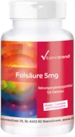 Produktbild von Vitamintrend - Folsäure 5mg - 120 vegane Tabletten - Vitamin B9 - Hochdosiert - Folic Acid