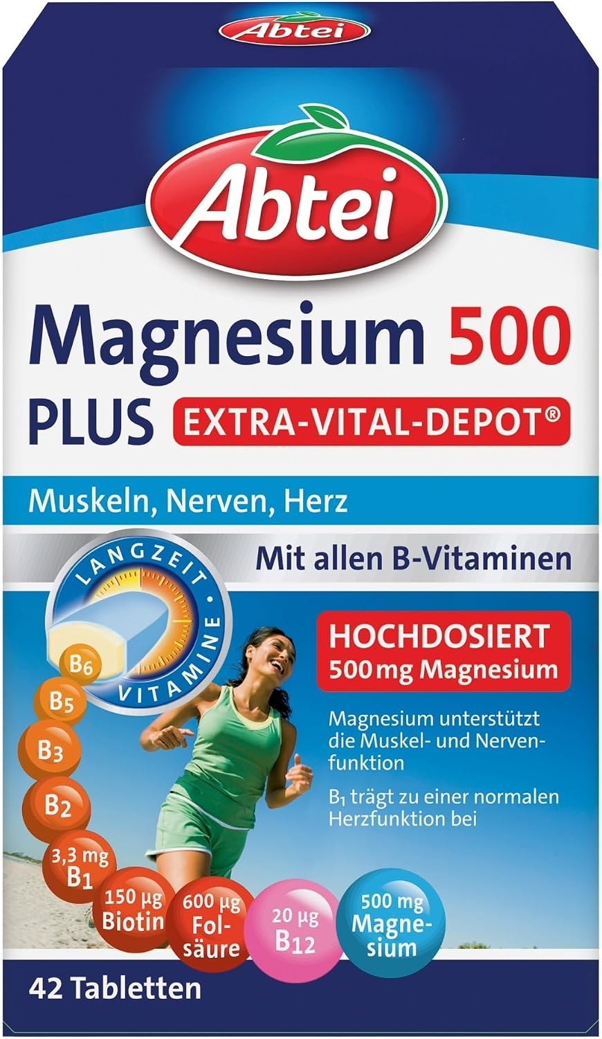 Produktbild von Bewertung Abtei Magnesium 500 Plus Extra-Vital-Depot