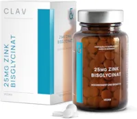 Produktbild von CLAV - Zink 25mg Vegan | 180 Zink-Tabletten (6 Monate) | Premium Zink-Bisglycinat hochdosiert | Unterstützt dein Immunsystem | Höchste Bioverfügbarkeit + Laborgeprüfte Herstellung in Deutschland