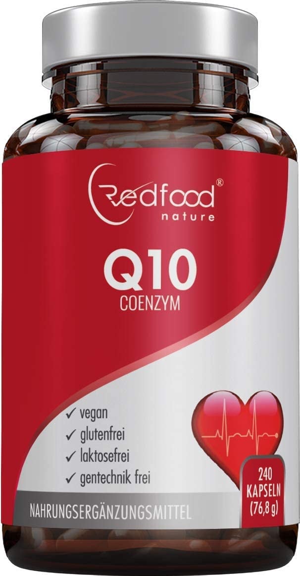 Produktbild von Redfood COENZYM Q10 UBICHINON 100 mg VEGAN 240 COENZYM Q10 KAPSELN HOCHDOSIERT 8 MONATSKUR