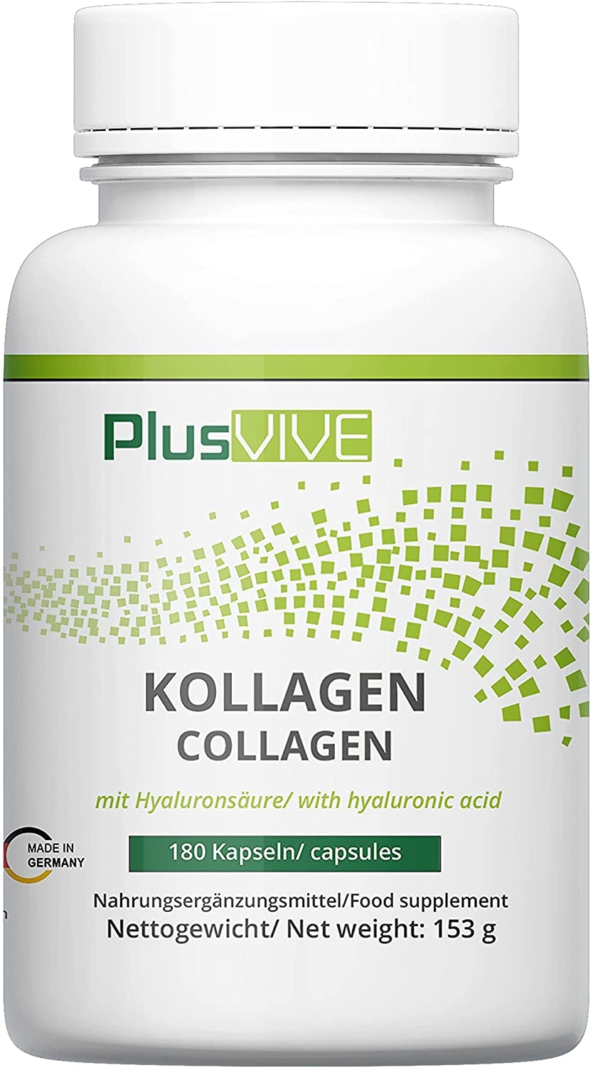 Produktbild von Bewertung PlusVive Kollagen und Hyaluronsäure mit Biotin, Zink, und MSM, 180 Kapseln