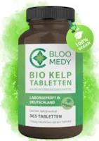 BLOOMEDY - Bio Kelp Jod – 365 vegane Tabletten – 150µg natürliches Jod – Bio Braunalgen aus Frankreich – Laborgeprüft in Deutschland – Premium Sea Kelp Jahresvorrat – Jod Tabletten hochdosiert ohne Zusatzstoffe