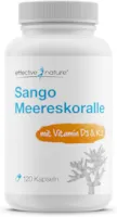 Produktbild von effective nature - Sango Meereskoralle + Vitamin D3 & K2-120 Kapseln - Mit Calcium & Magnesium im optimalen Verhältnis 2:1 - hochdosiert & vegan - Nahrungsergänzung für Knochen & Säure-Base-Haushalt