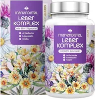 Produktbild von Bewertung sonnesee Mariendistel 8 fach hochdosiert 120 Kapseln 80% Silymarin Leber Komplex Produziert in Deutschland Artischocke Löwenzahn Cholin Curcuma Desmodium Folsäure B12 Vegan
