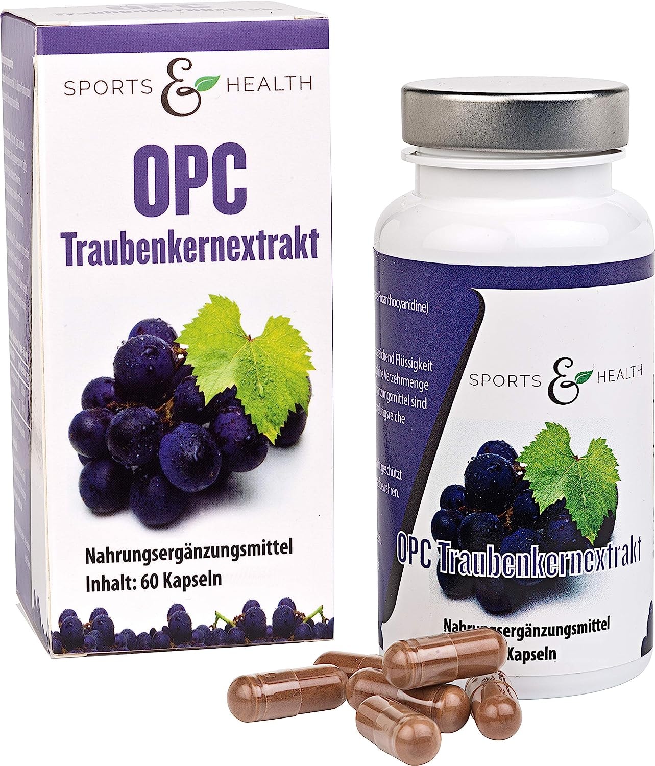 Produktbild von Bewertung CDF Sports & Health Solutions OPC Kapseln sehr hochdosiert mit Zertifikat 500mg Traubenkernextrakt und 350mg reines OPC pro vegane Kapsel