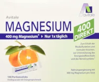 Produktbild von Avitale Magnesium 400 direkt Orange - Direktgranulat zur Einnahme ohne Wasser, 210 g