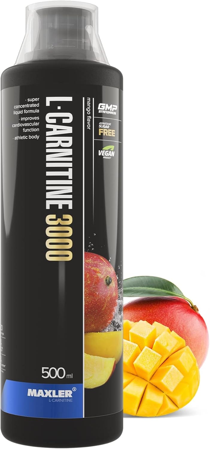 Produktbild von Bewertung Maxler L-Carnitine 3000 Mango 500ml hochdosiertes L Carnitin Liquid Vegane Nahrungsergänzung 3000mg Wirkstoff pro Portion