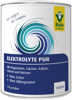 Raab Vitalfood Elektrolyte Pur, 170g, vegan, mit Messlöffel, ohne Zucker und ohne Süßungsmittel, Perfekt für Sportler bei Flüssigkeitsverlust