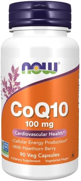 Produktbild von Now Foods CoQ10 (Coenzym Q10), 100mg, mit Weißdorn, 90 vegane Tabletten, Laborgeprüft, Glutenfrei, Sojafrei, Vegetarisch, ohne Gentechnik