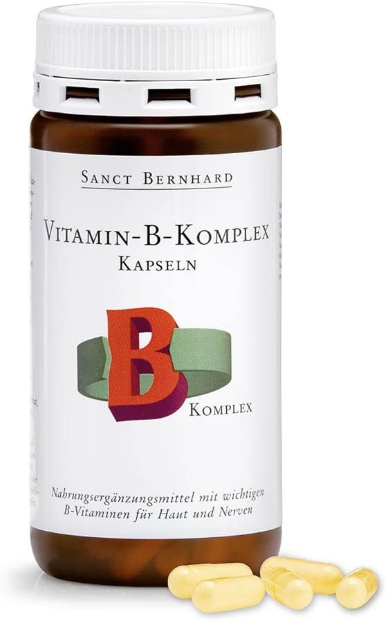 Produktbild von Sanct Bernhard Vitamin-B-Komplex-Kapseln mit Niacin, Vitamin B1,B2,B6,B12, Folsäure 150 Kapseln