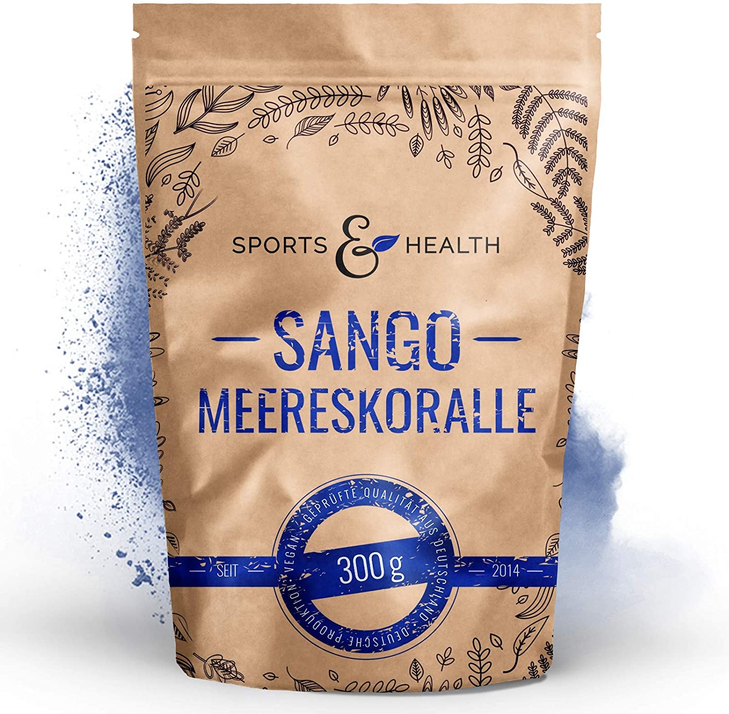 Produktbild von CDF Sports & Health Solutions Sango Meereskoralle Pulver In Großer Packung Mit 300g Und Gratis Dosierlöffel In Deutscher Herstellung Mit Natürlichem Calcium Und Natürlichem Magnesium Im 2:1 Verhältnis