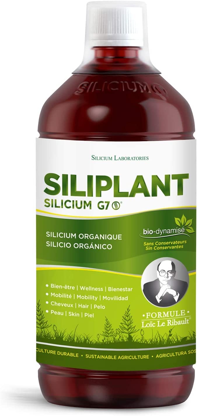 Produktbild von G7 Siliplant Verbesserte Formel. Silizium Flüssig auf Pflanzenbasis. Silizium Hochdosiert ideale für Knochen, Gelenke Vitamine, Haarvitamine und Nägeln. Erhöht die Elastizität der Haut. 33 Tage Kur.