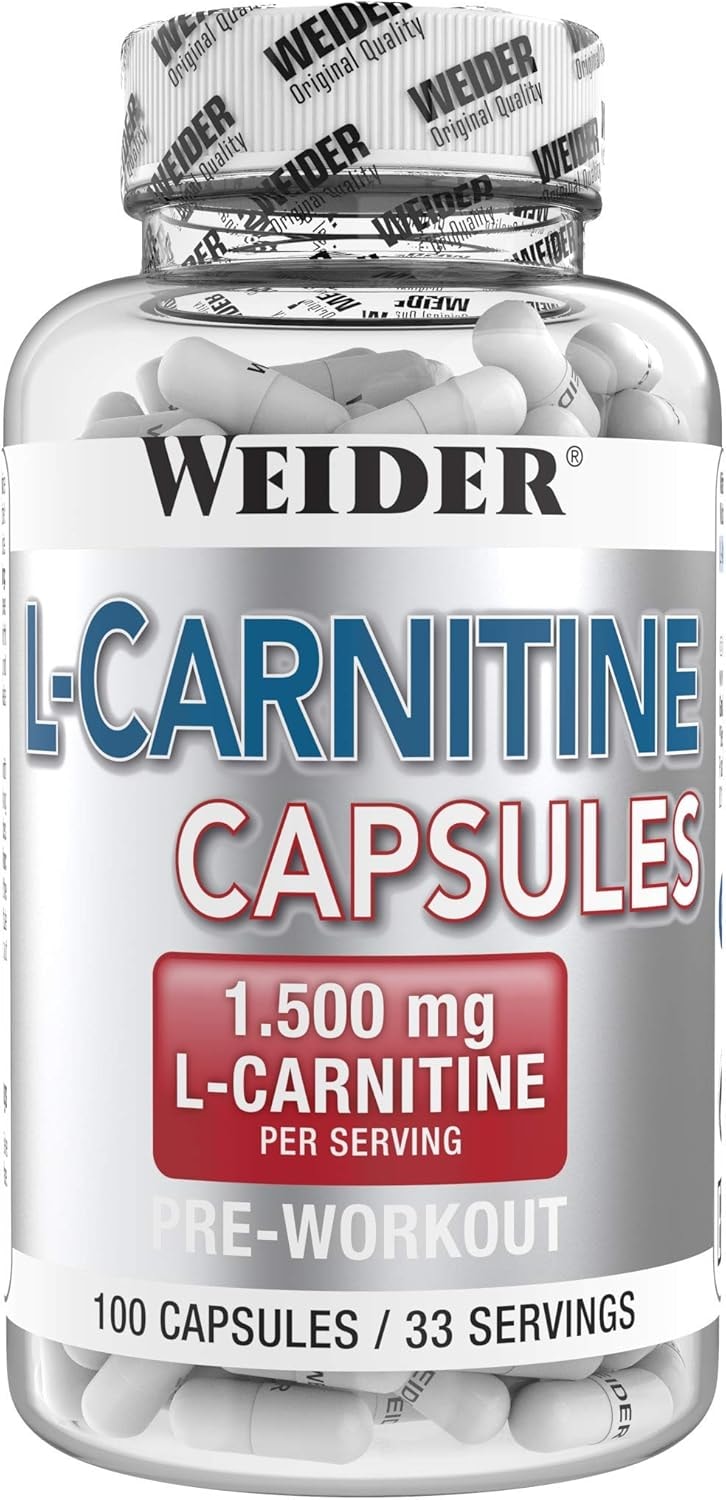 Produktbild von Bewertung WEIDER L-Carnitin Kapseln hochdosiert mit 100% Carnipure Carnitin körpereigener Nährstoff mit Beteiligung am Fettstoffwechsel Premium Qualität perfekt für die Diät Phase Vegan 100 Kapseln