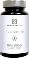 Produktbild von Bewertung NOJOLY HEALTH Zzz Mood® natürlicher Schlaf Komplex mit 1mg Melatonin, L-Tryptophan, Passionsblume, Ashwagandha & bewährten Pflanzenstoffen hochdosiert B5 für geistige Leistung & Energiestoffwechsel 60St - JetLeg