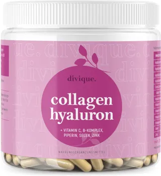 Produktbild von divique Collagen Kapseln hochdosiert 270 Stk. - Kollagen Complex Typ 1, 2, 3, 5, 10 - Hyaluronsäure Kollagen Kapseln mit Hyaluron, Vitamin C, Biotin, Selen, Zink - 1500mg Kollagen Hydrolysat