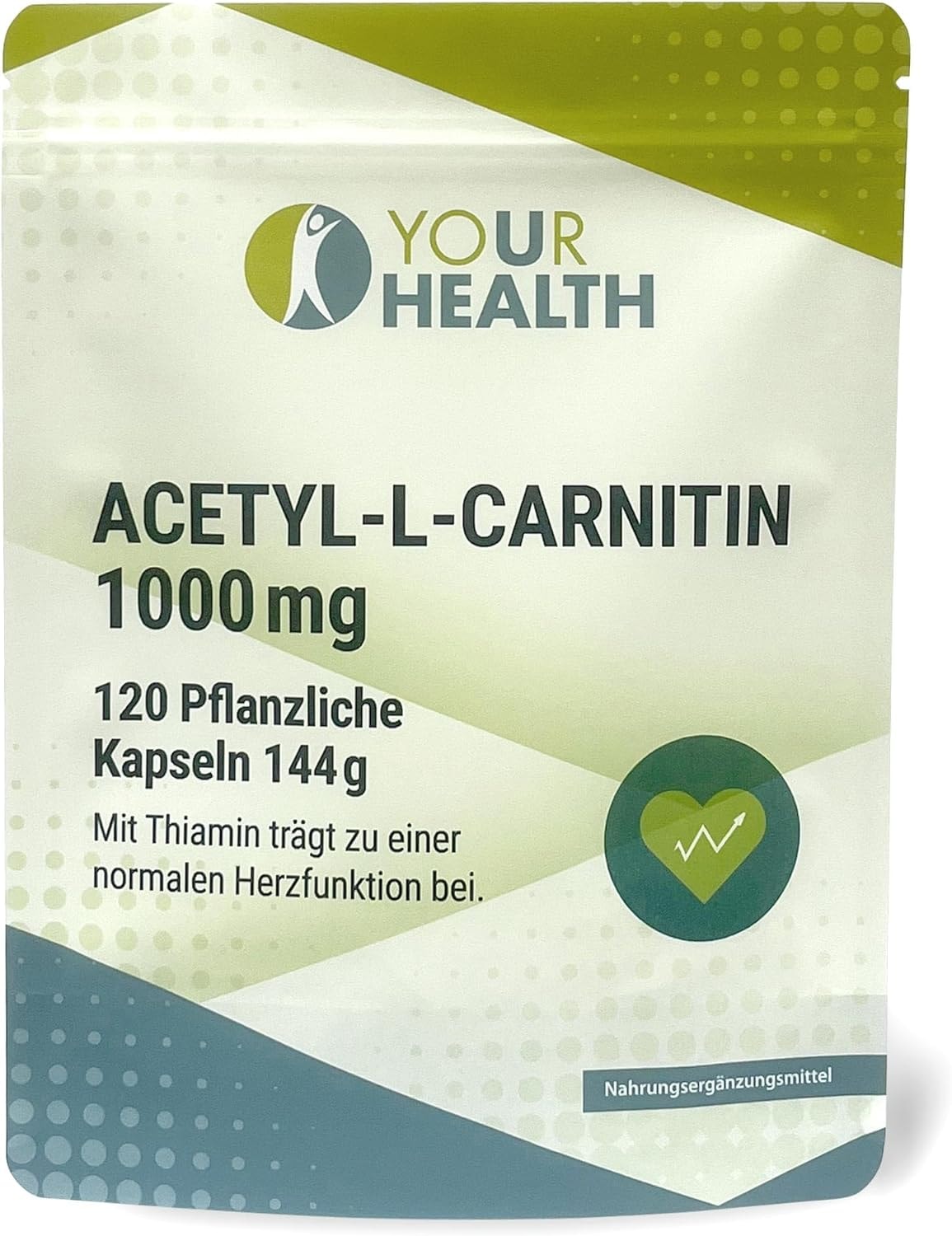 Produktbild von Bewertung YOUR HEALTH ACETYL-L-CARNITIN 1000 mg in pflanzlichen Kapseln mit Thiamin