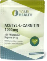 Produktbild von Bewertung YOUR HEALTH ACETYL-L-CARNITIN 1000 mg in pflanzlichen Kapseln mit Thiamin