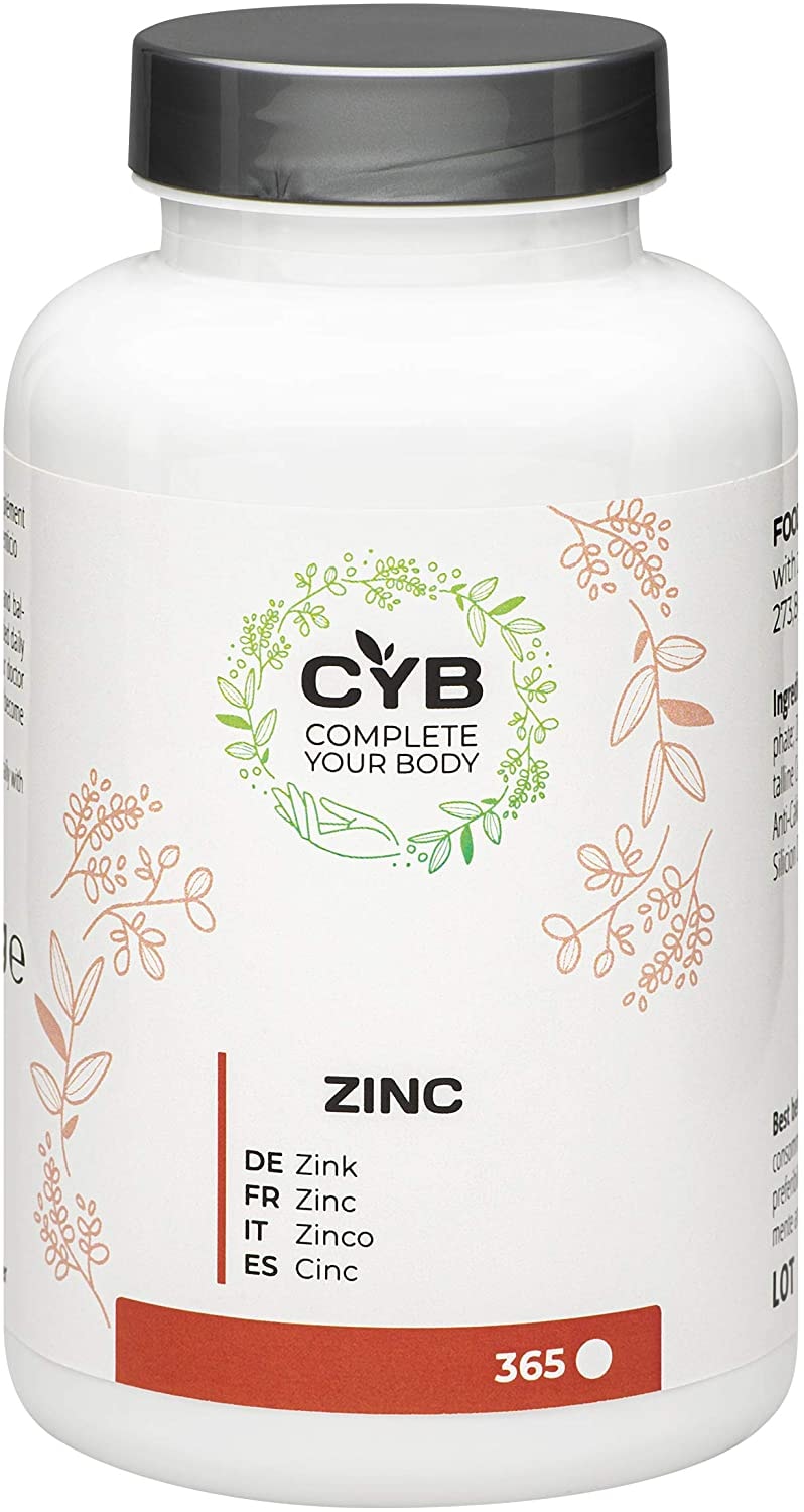 CYB Zink Tabletten – 25 mg reines, hochdosiertes Zink – Vegan – 1 x 365 Tabletten
