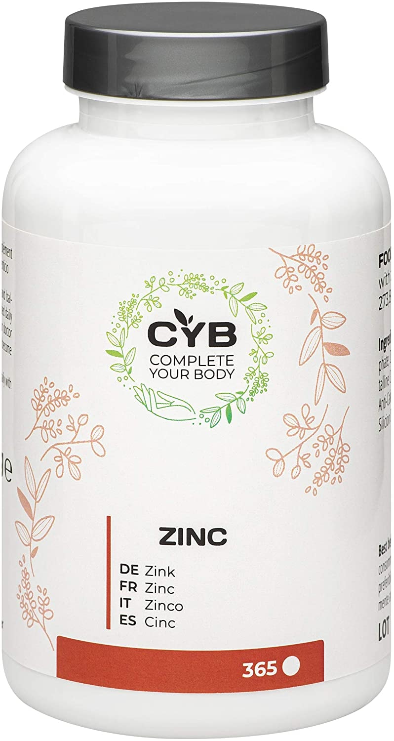 Produktbild von CYB Zink Tabletten – 25 mg reines, hochdosiertes Zink – Vegan – 1 x 365 Tabletten