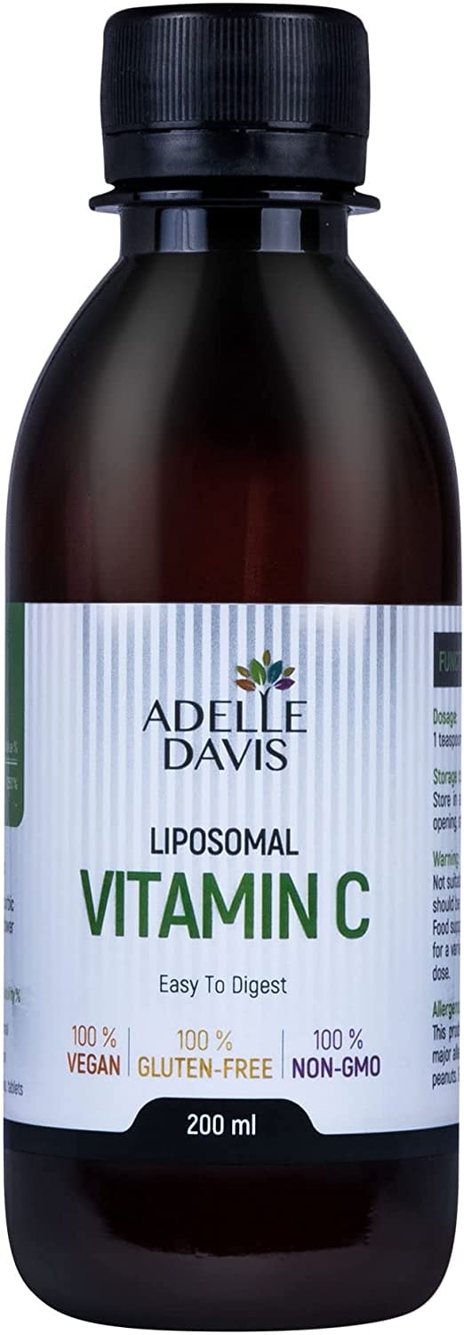 Produktbild von Adelle Davis  Liposomales Vitamin C | 1000 mg | 200 ml hochdosiertes flüssiges Vitamin C Formel mit Sonnenblumen-Lecithin | Vegan | Non-GMO | Sojafrei
