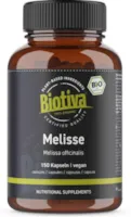 Produktbild von Bewertung Biotiva Bio Melissen Kapseln aus Melissa officinalis 450mg Melisse ohne Zusatzstoffe abgefüllt und kontrolliert in Deutschland Biotiva