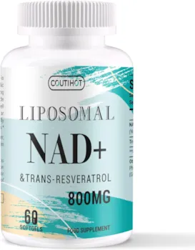 Produktbild von Bewertung COUTIHOT Liposomale NAD+ mit Trans-Resveratrol Supplement Hochdosiert 800 mg pro Portion 60 Tage 60 Softgels hohe Bioverfügbarkeit für gesunden Energiestoffwechsel Ohne Zusatzstoffe