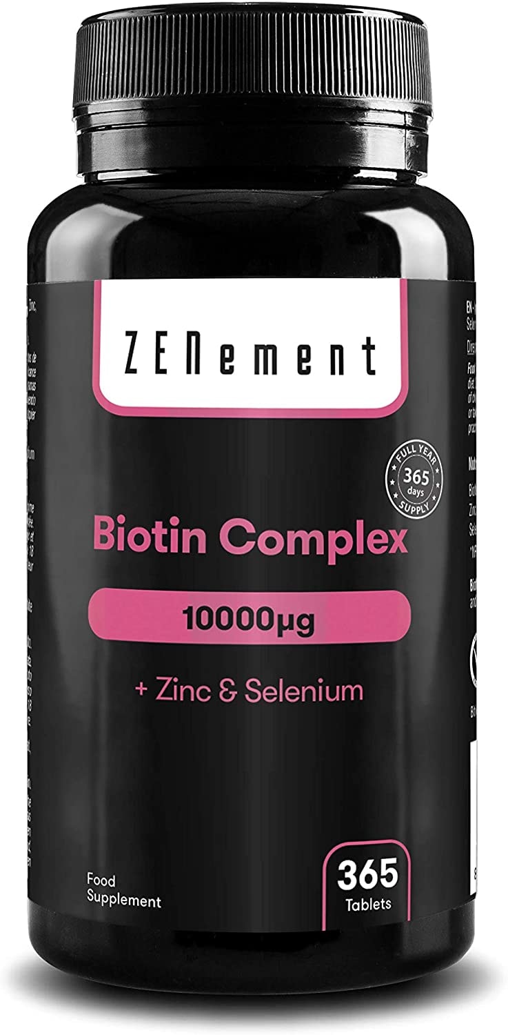 Produktbild von Zenement Vitamin B7 Biotin complex, mit Selen und Zink, 365 Tabletten | Haut, Haare und Nägel | Vegan, keine Konservierungsstoffe, keine Allergene, GMO-frei | von Zenement